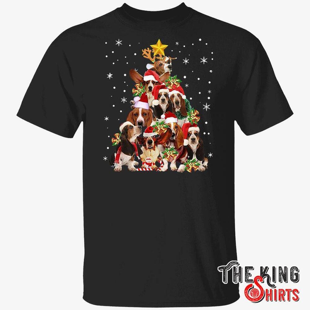 Basset Hound Christmas Tree T Shirt